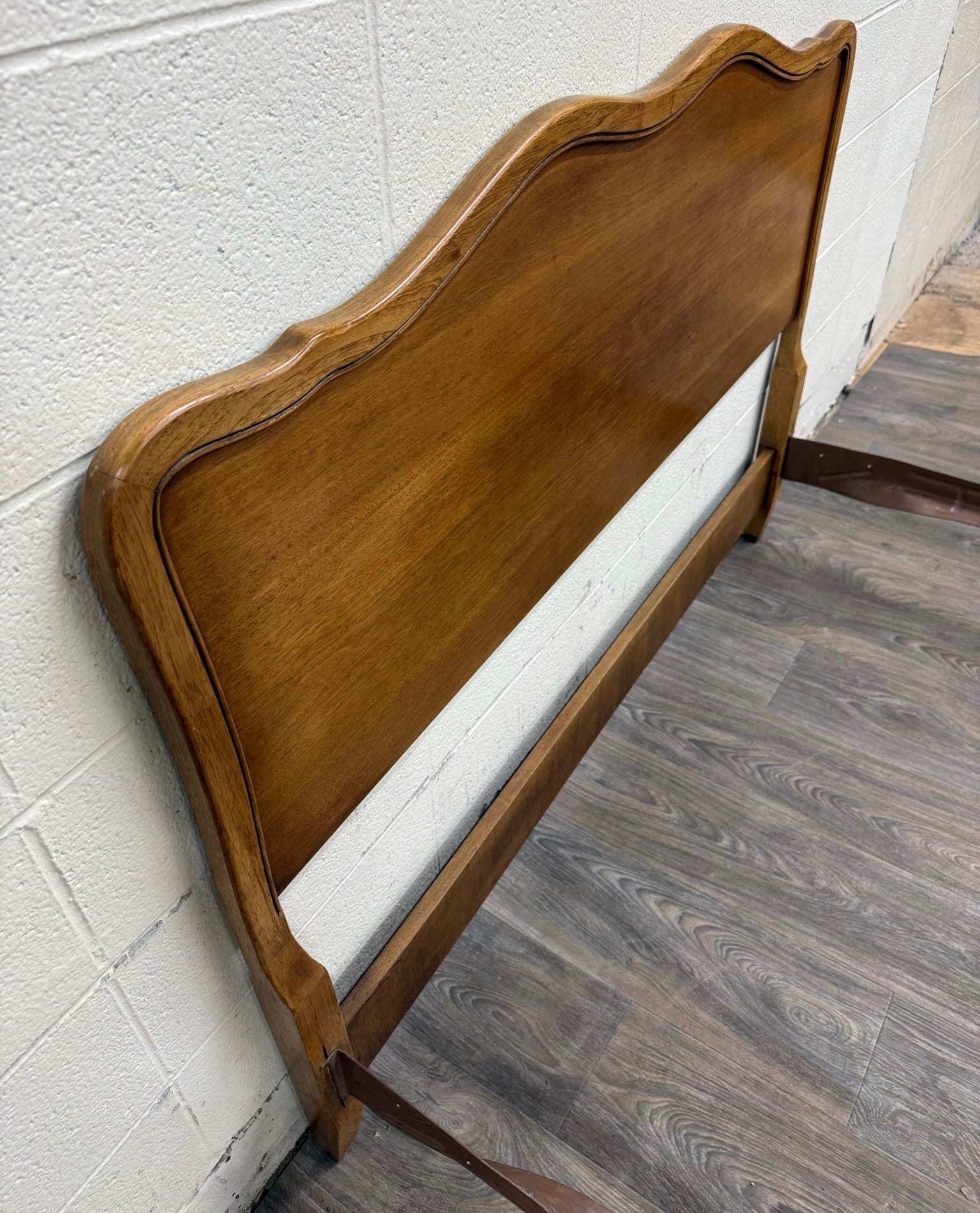 Vintage Full Size French Provincial Solid Oak Bed