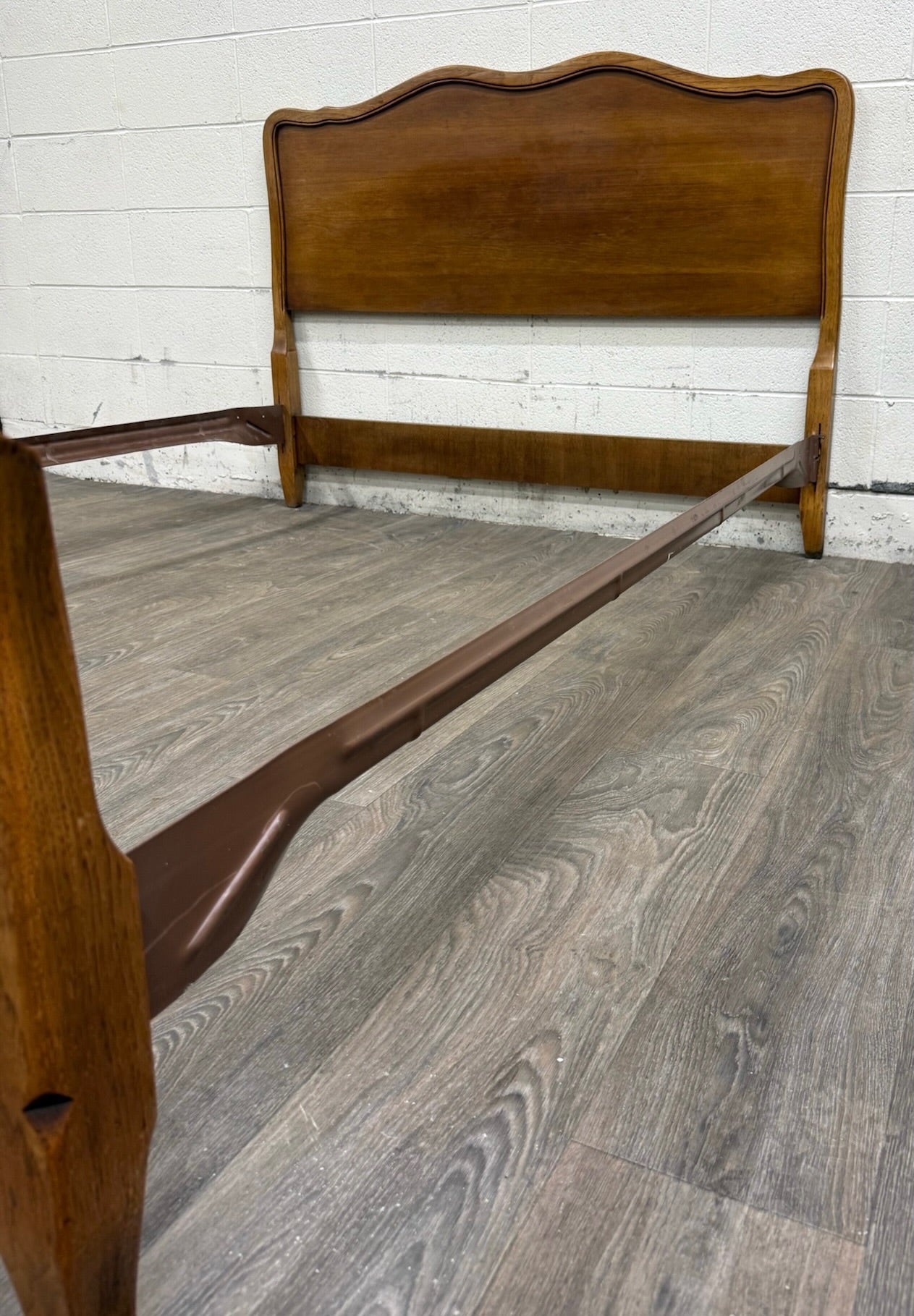Vintage Full Size French Provincial Solid Oak Bed