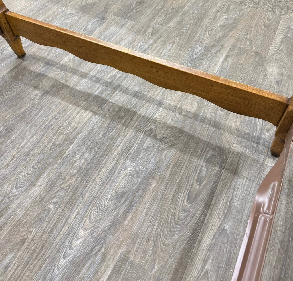 Vintage Full Size French Provincial Solid Oak Bed