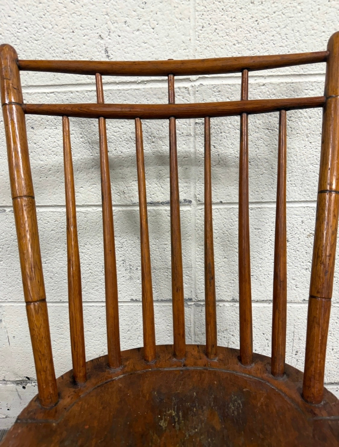 Antique American Windsor Farmhouse Style Plank Seat Dining Chair