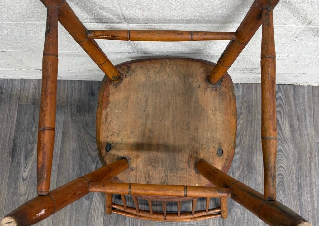 Antique American Windsor Farmhouse Style Plank Seat Dining Chair