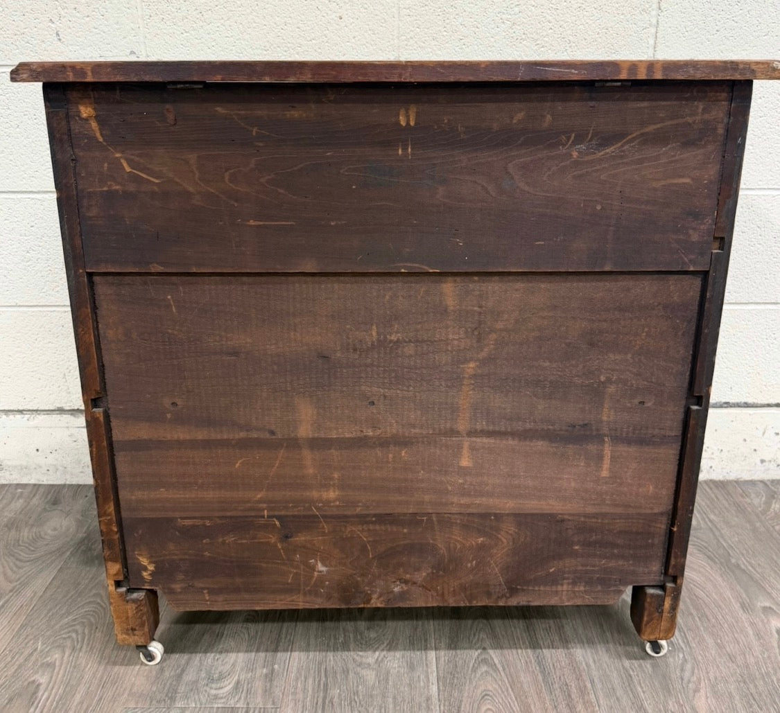 Antique Victorian French Provincial Louis XV Walnut Bedside Commode Cabinet