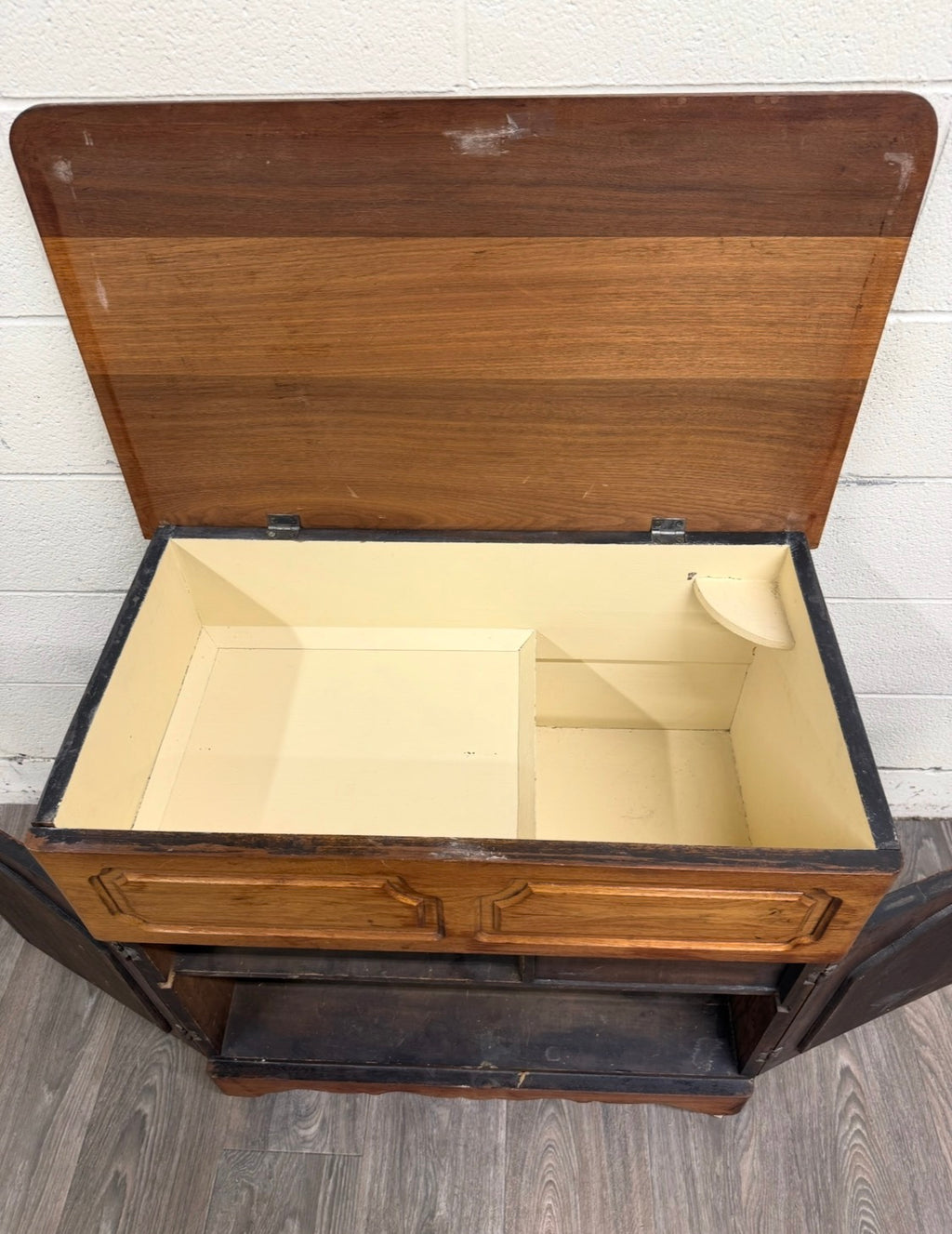 Antique Victorian French Provincial Louis XV Walnut Bedside Commode Cabinet