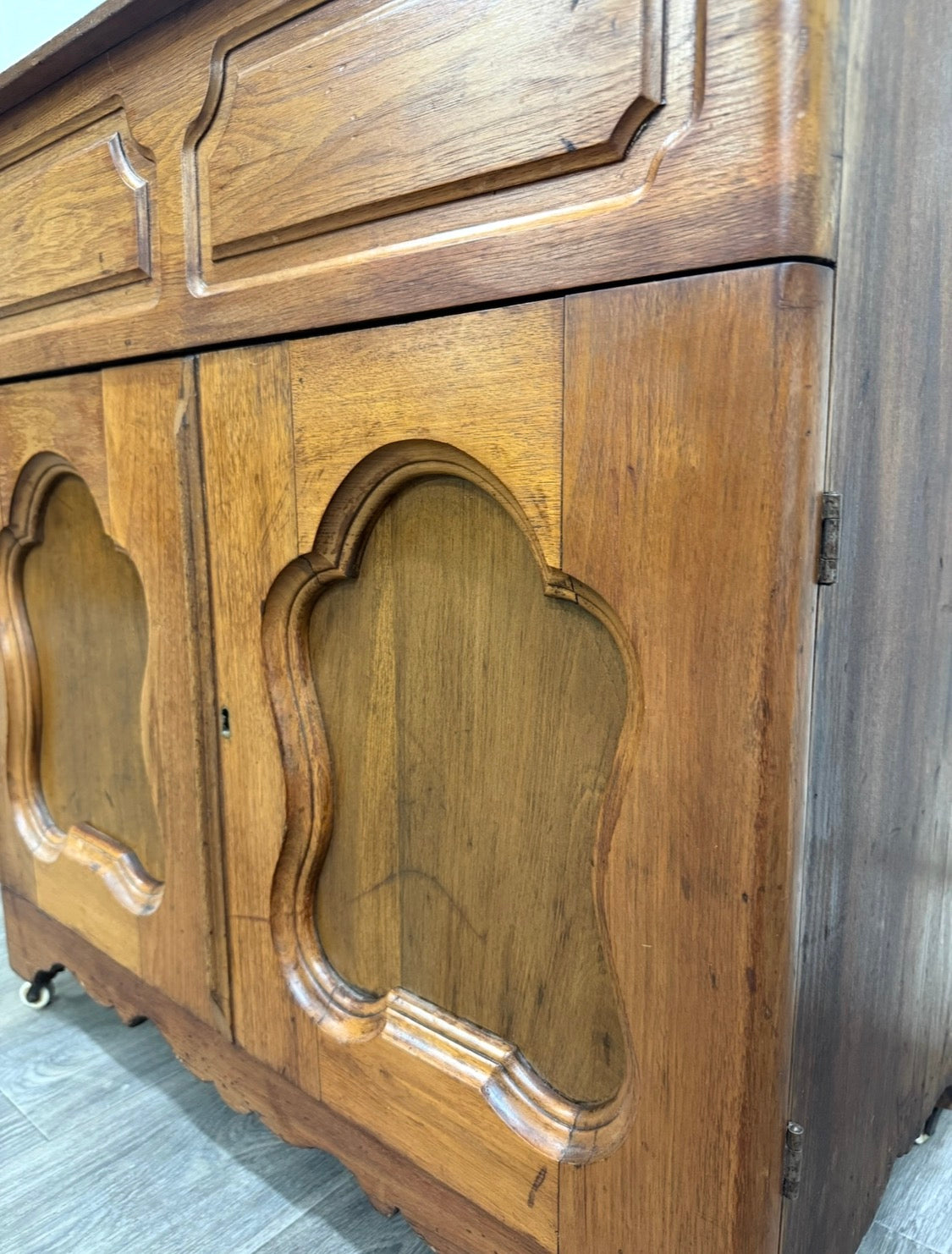 Antique Victorian French Provincial Louis XV Walnut Bedside Commode Cabinet