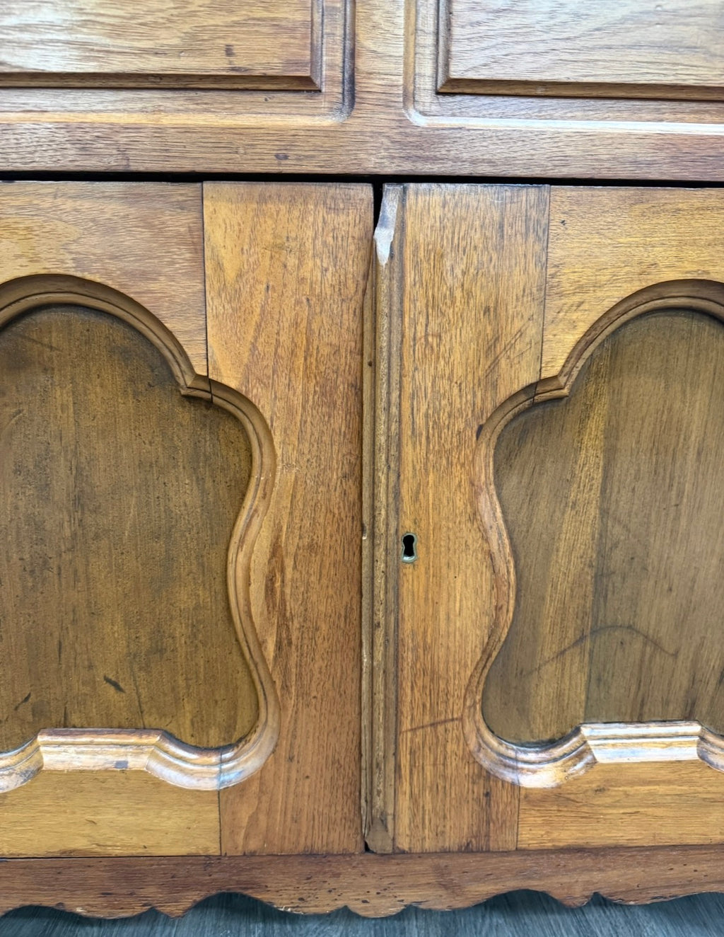 Antique Victorian French Provincial Louis XV Walnut Bedside Commode Cabinet