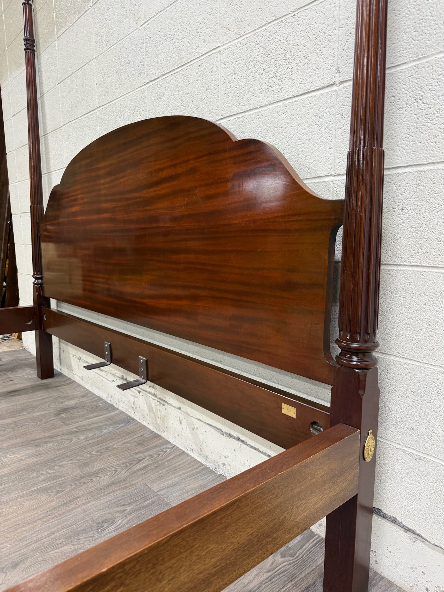 Vintage King Size Councill Craftsman Chippendale Mahogany Carved Four Poster Bed
