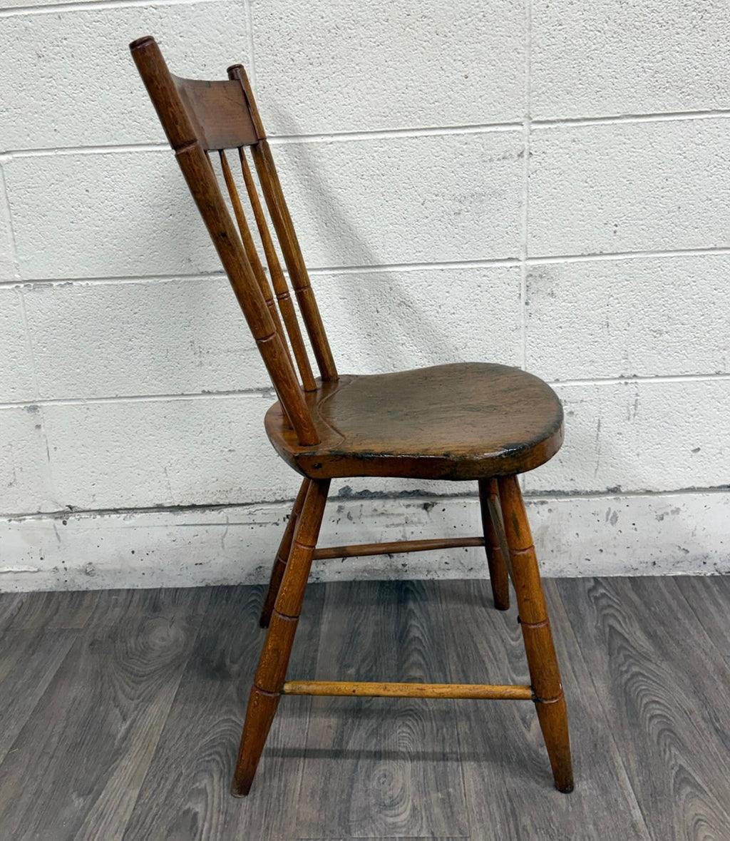 Antique American Windsor Farmhouse Style Plank Seat Dining Chair