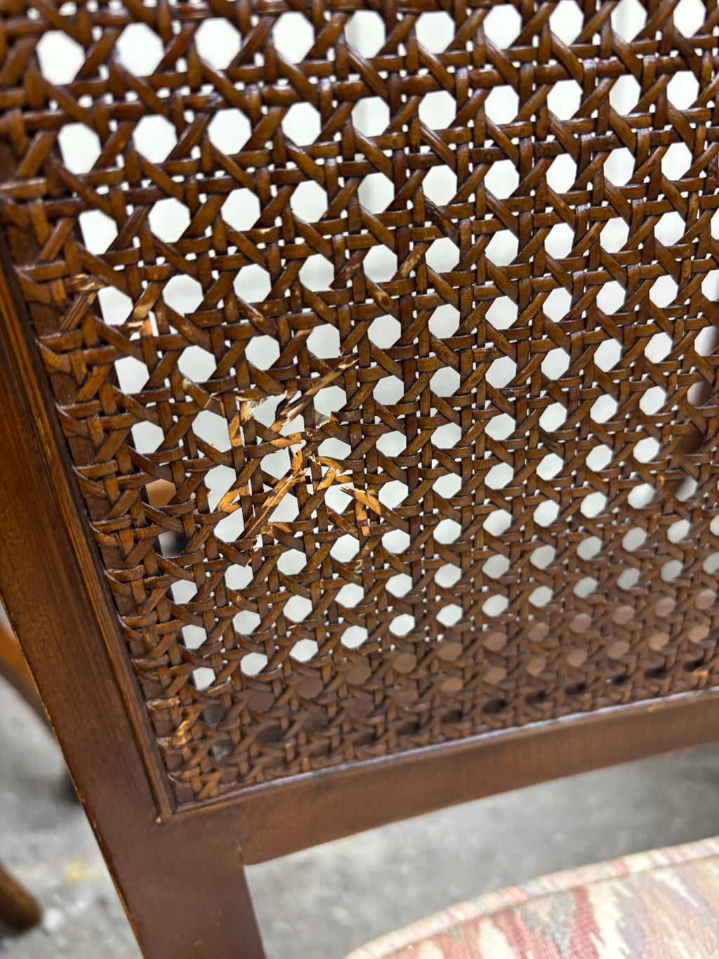 Vintage Neoclassical French Regency Style Cane Back Dining Chairs - Set of 6