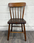 Antique American Windsor Farmhouse Style Plank Seat Dining Side Accent Chair