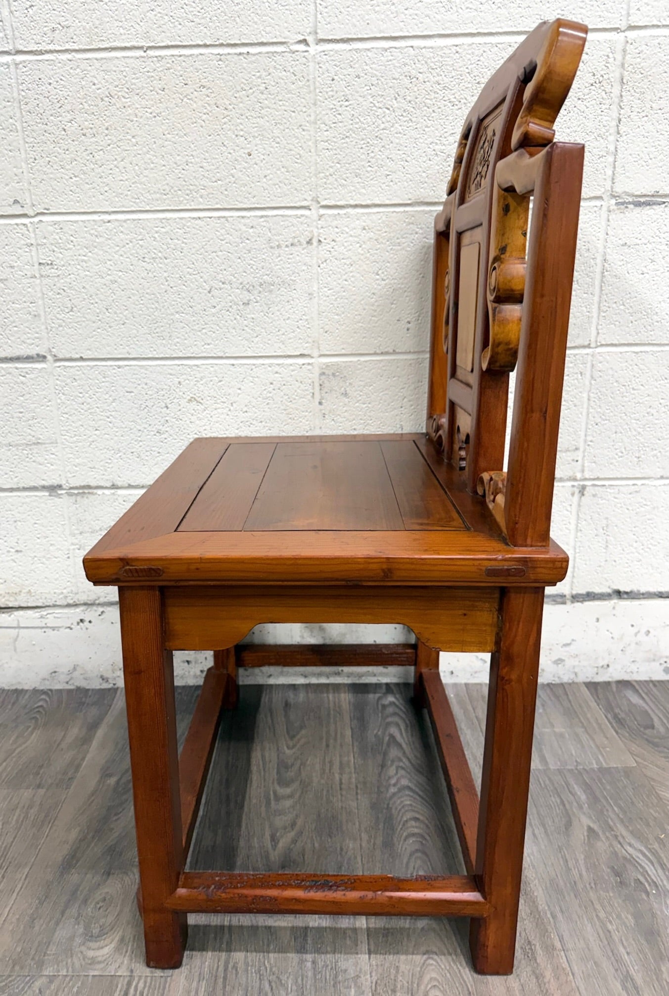 Vintage Chinese Ming Style Elm Side Occasional Accent or Wedding Chair