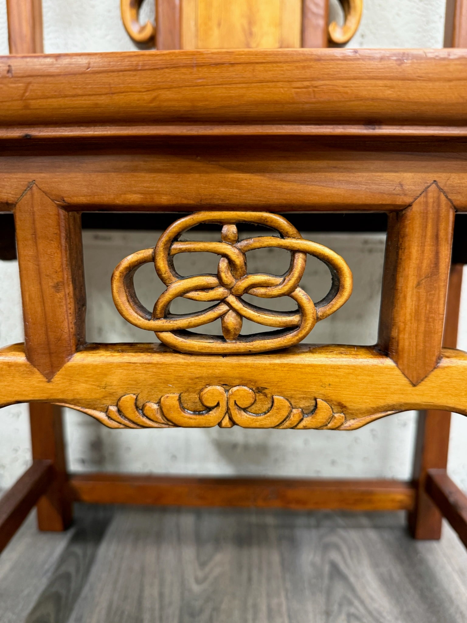 Vintage Chinese Ming Style Elm Side Occasional Accent or Wedding Chair