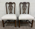 Vintage Chippendale Style Mahogany Dining Chairs - Pair