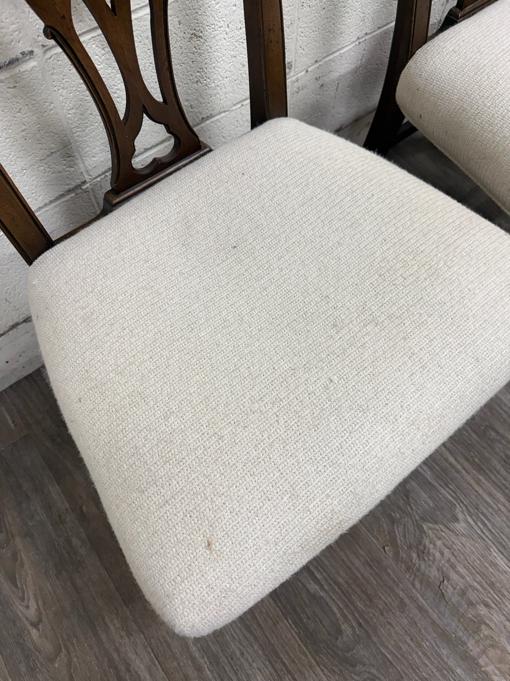 Vintage Chippendale Style Mahogany Dining Chairs - Pair
