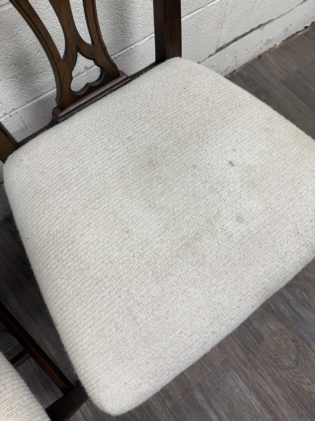 Vintage Chippendale Style Mahogany Dining Chairs - Pair
