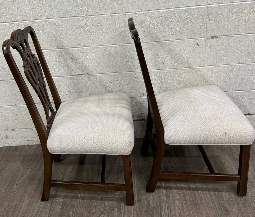 Vintage Chippendale Style Mahogany Dining Chairs - Pair