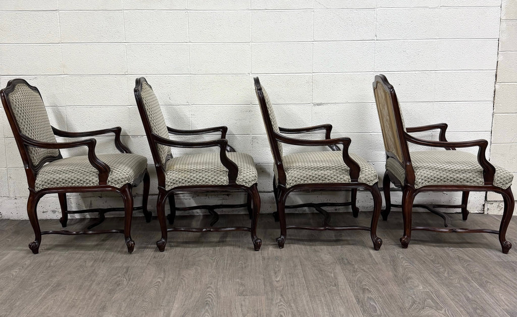 Vintage Drexel Heritage Louis XV Style Dining Arm Chairs - Set of 4