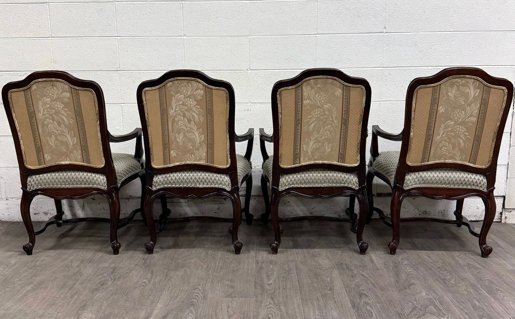 Vintage Drexel Heritage Louis XV Style Dining Arm Chairs - Set of 4