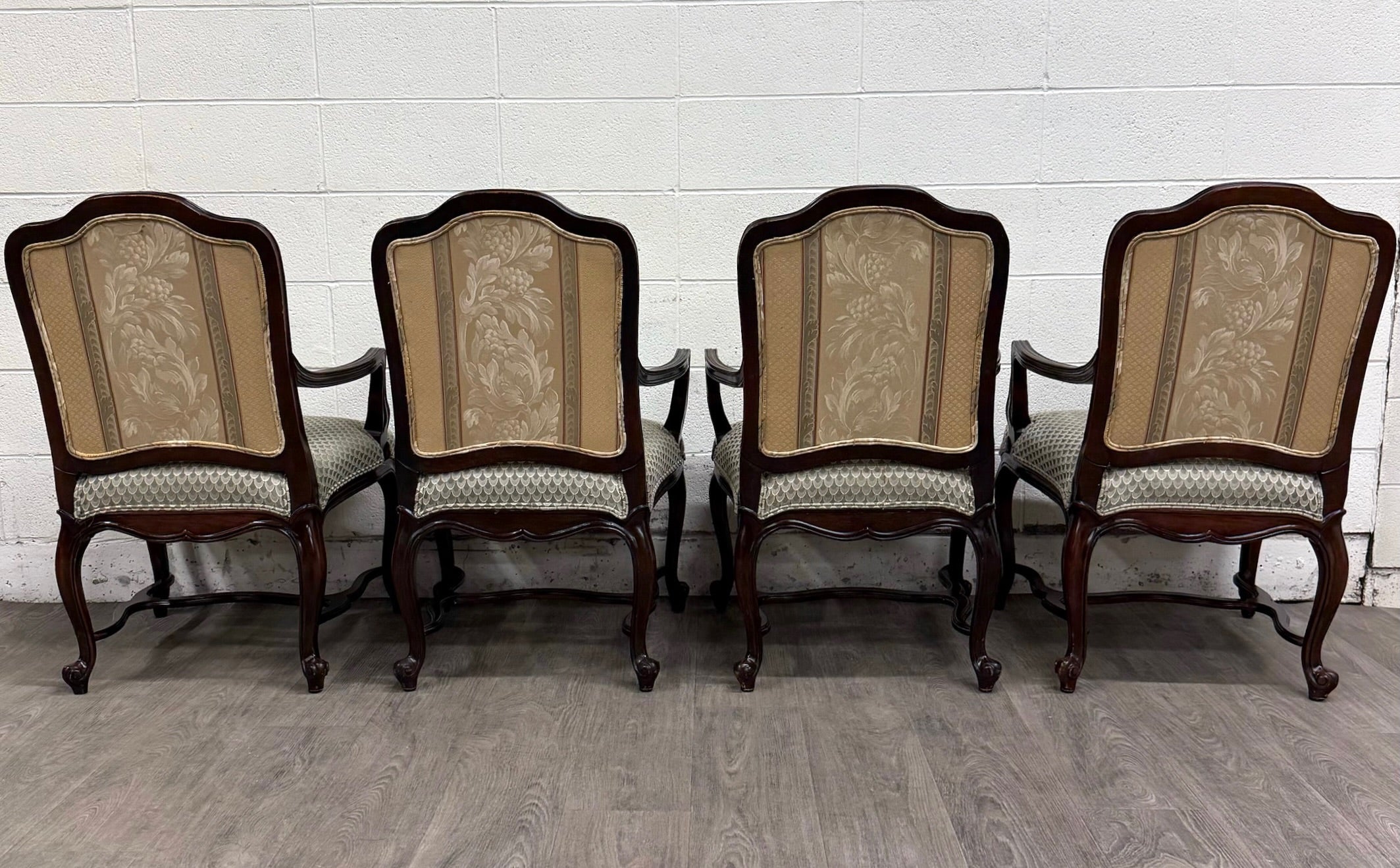 Vintage Drexel Heritage Louis XV Style Dining Arm Chairs - Set of 4