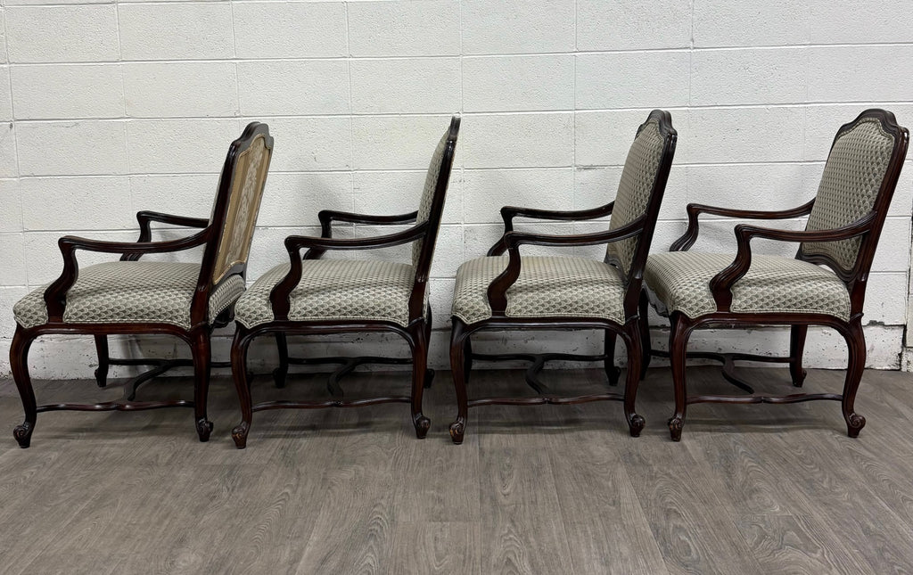 Vintage Drexel Heritage Louis XV Style Dining Arm Chairs - Set of 4