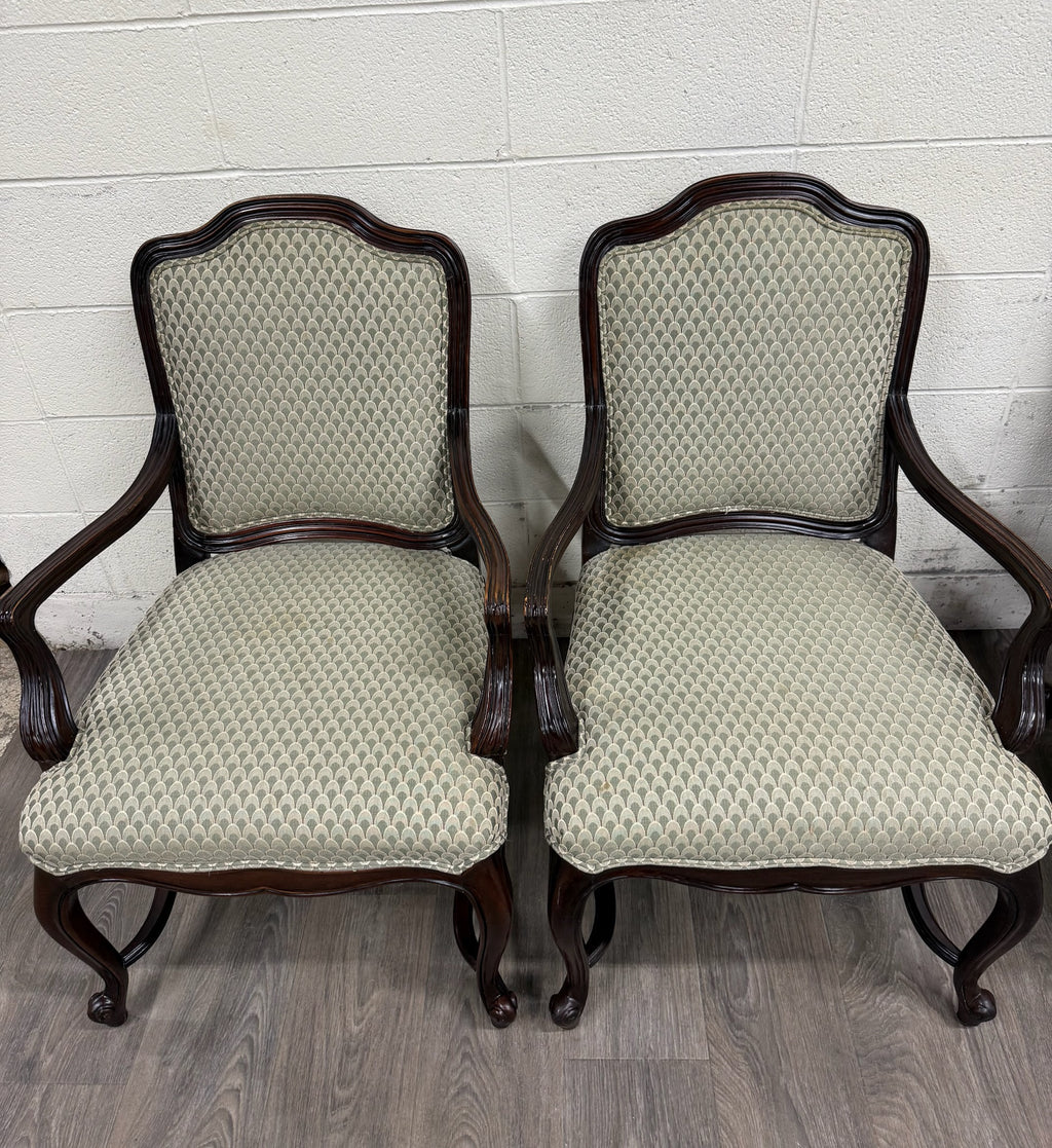 Vintage Drexel Heritage Louis XV Style Dining Arm Chairs - Set of 4