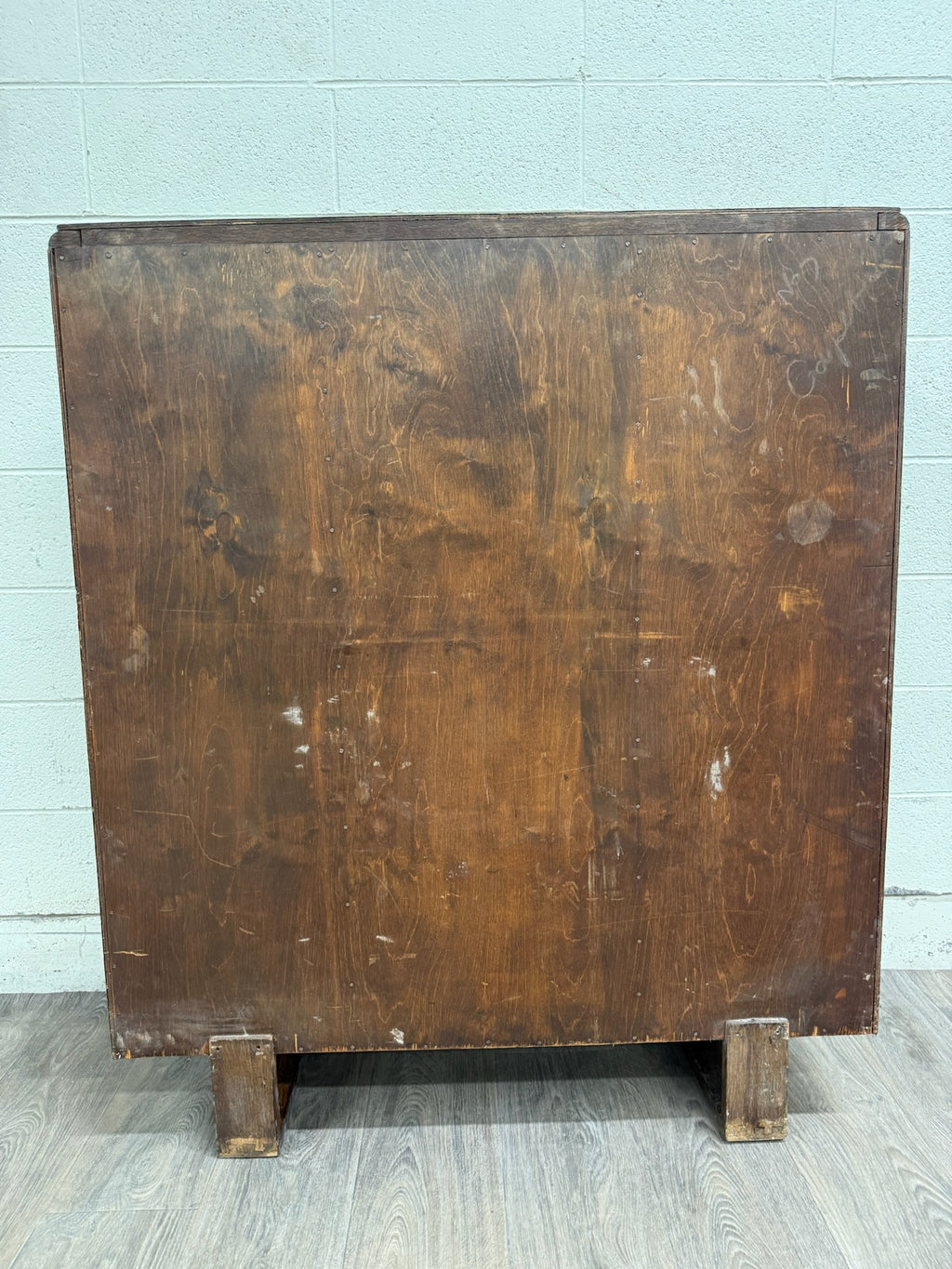 Antique Art Deco Oak Secretary Desk Bureau Bookcase Bar Scully