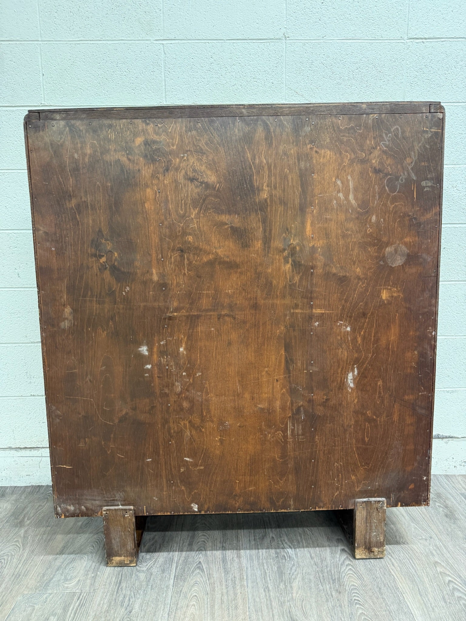 Antique Art Deco Oak Secretary Desk Bureau Bookcase Bar Scully