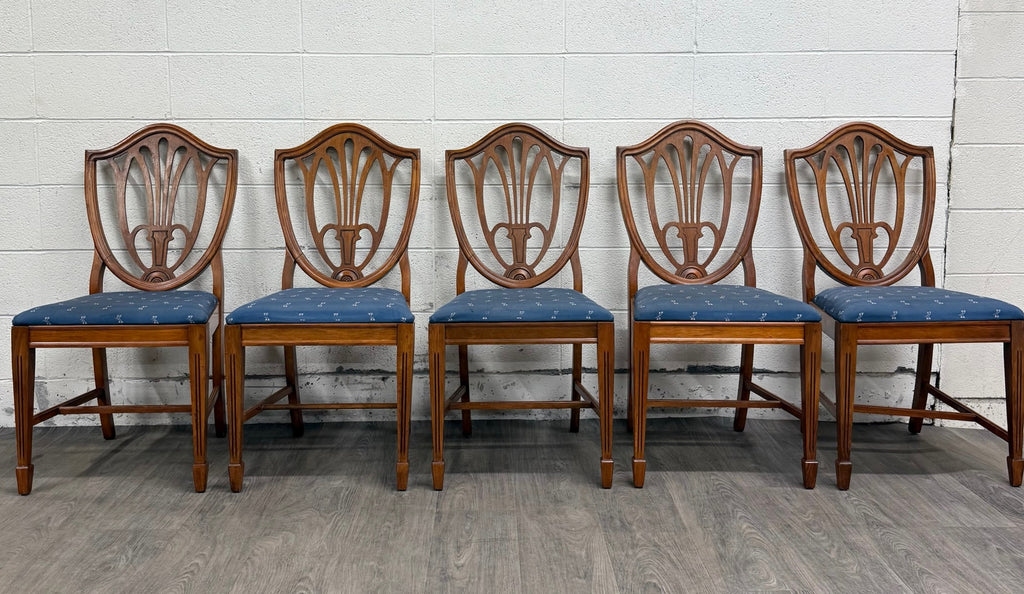 Vintage Duncan Phyfe Style Hepplewhite Style Shield Back Dining Side Chairs
