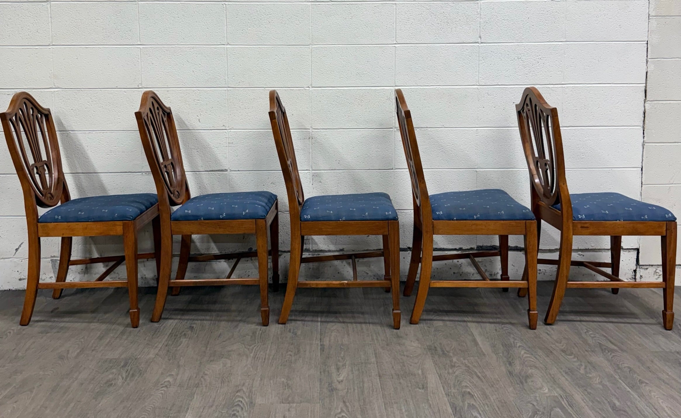 Vintage Duncan Phyfe Style Hepplewhite Style Shield Back Dining Side Chairs