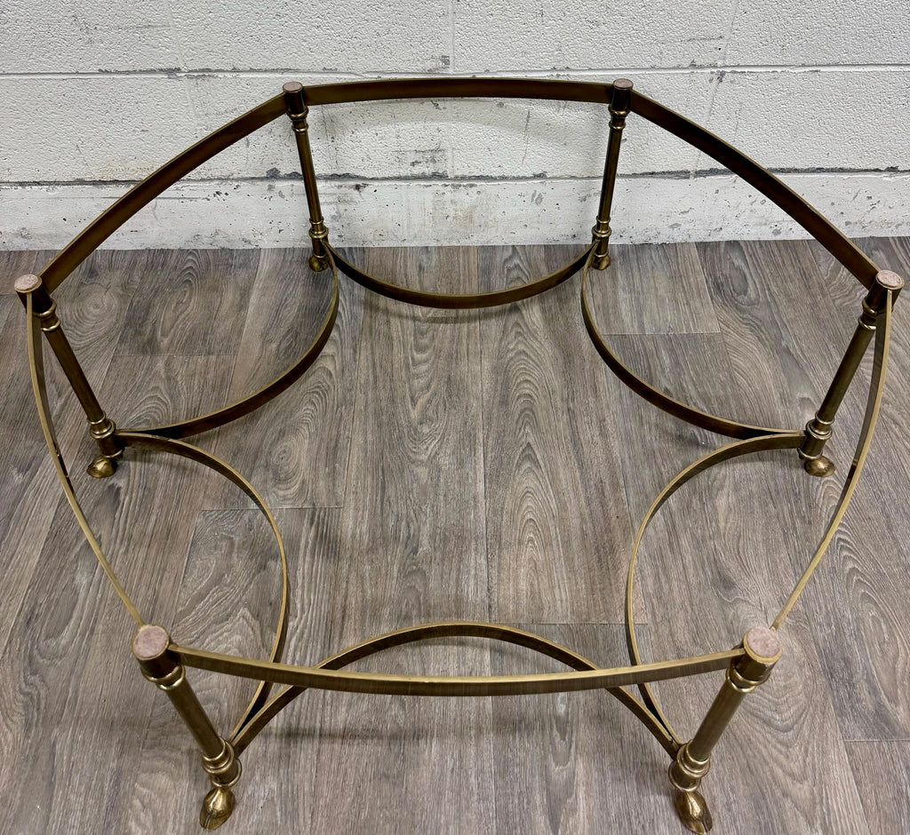 Vintage Mid Century Labarge Style Brass Hexagonal Coffee Table Cocktail Table