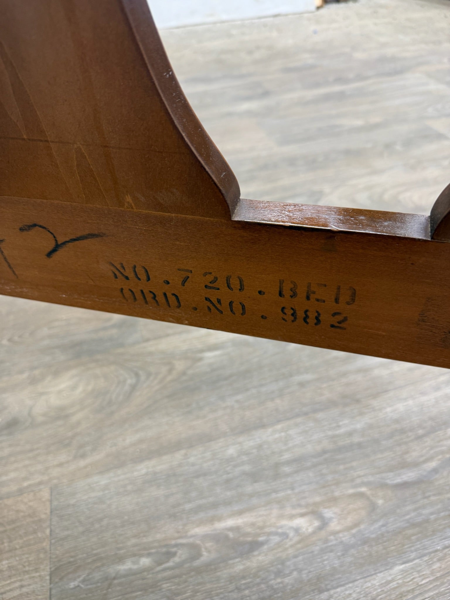 Vintage Full Size Chippendale Style Headboard