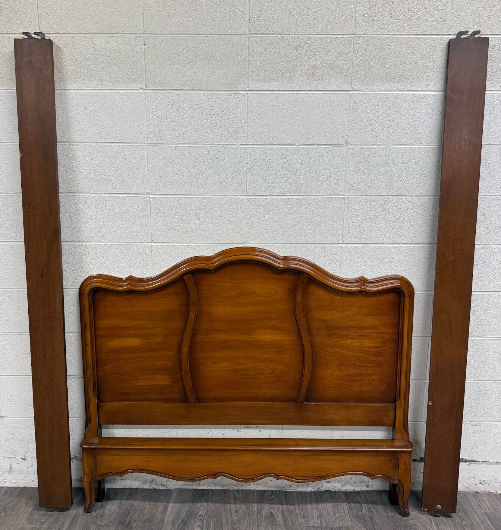 Vintage Full Size White Furniture Company French Provincial Bed
