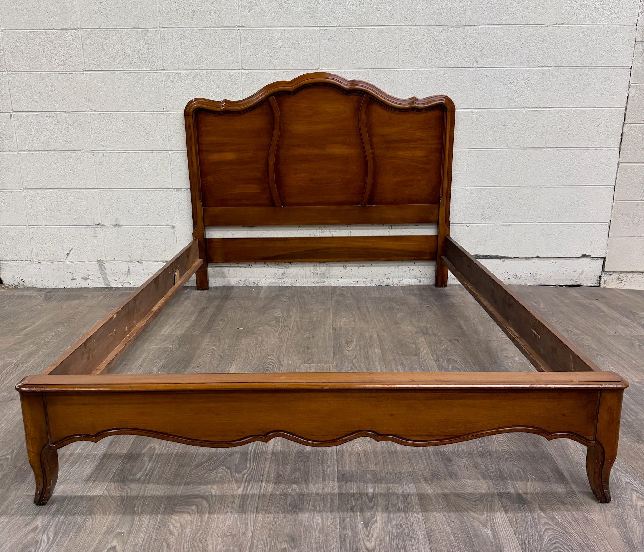 Vintage Full Size White Furniture Company French Provincial Bed