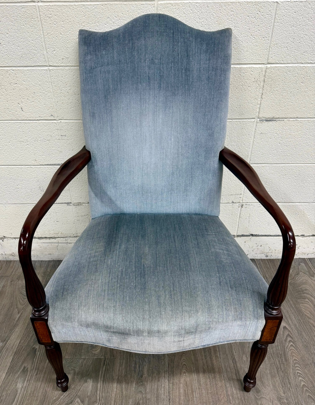 Vintage Federal Style Inlaid Mahogany Lolling Armchair
