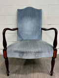 Vintage Federal Style Inlaid Mahogany Lolling Armchair