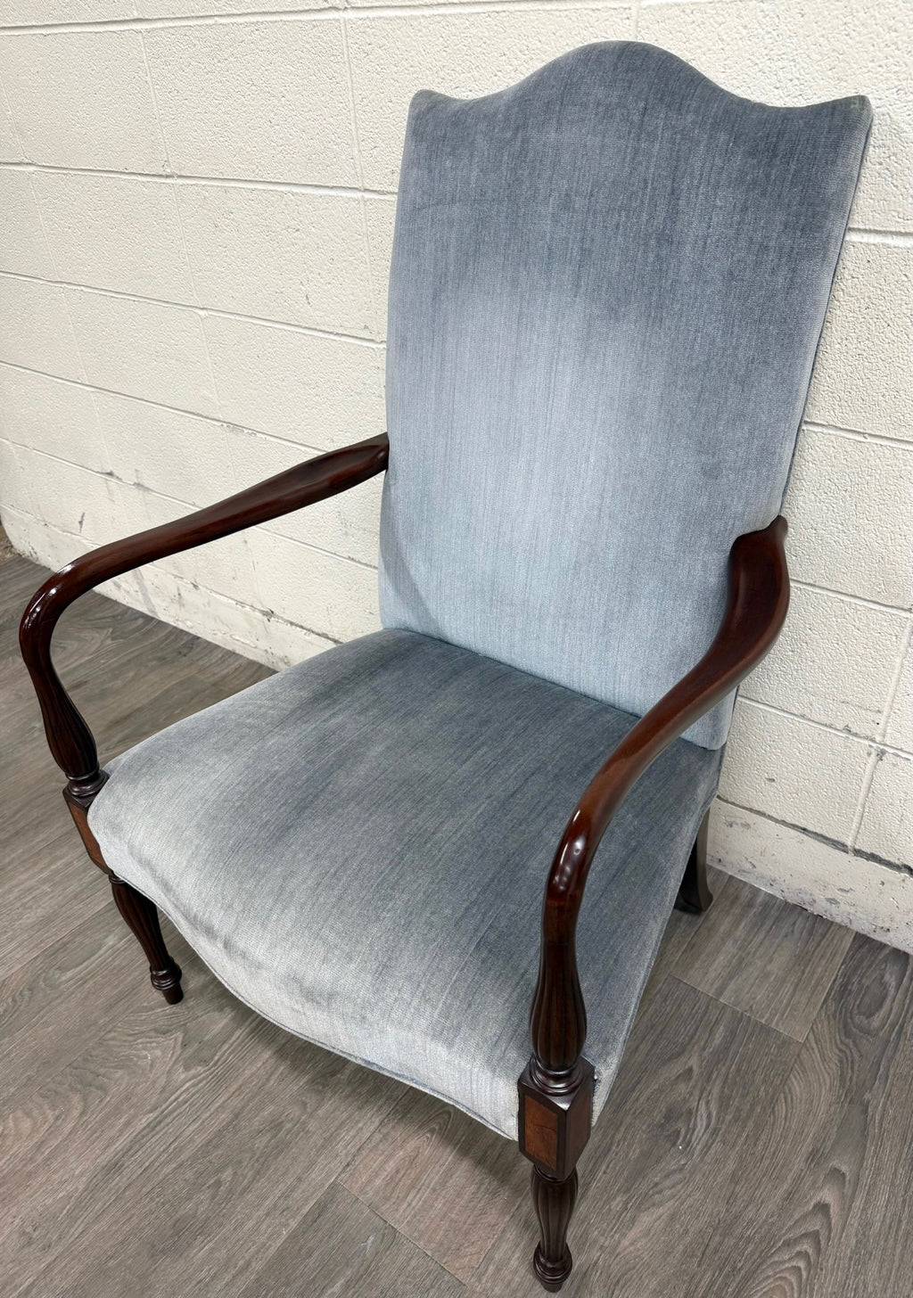 Vintage Federal Style Inlaid Mahogany Lolling Armchair