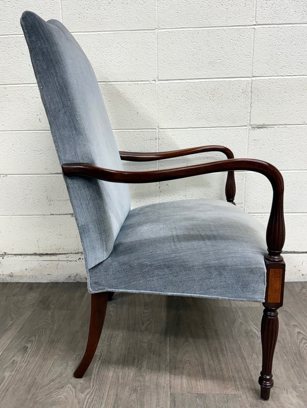 Vintage Federal Style Inlaid Mahogany Lolling Armchair