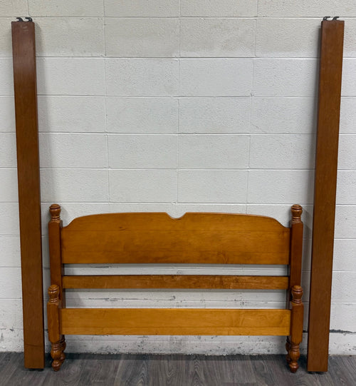 Vintage Full Size Colonial Style Solid Maple Low Poster Bed