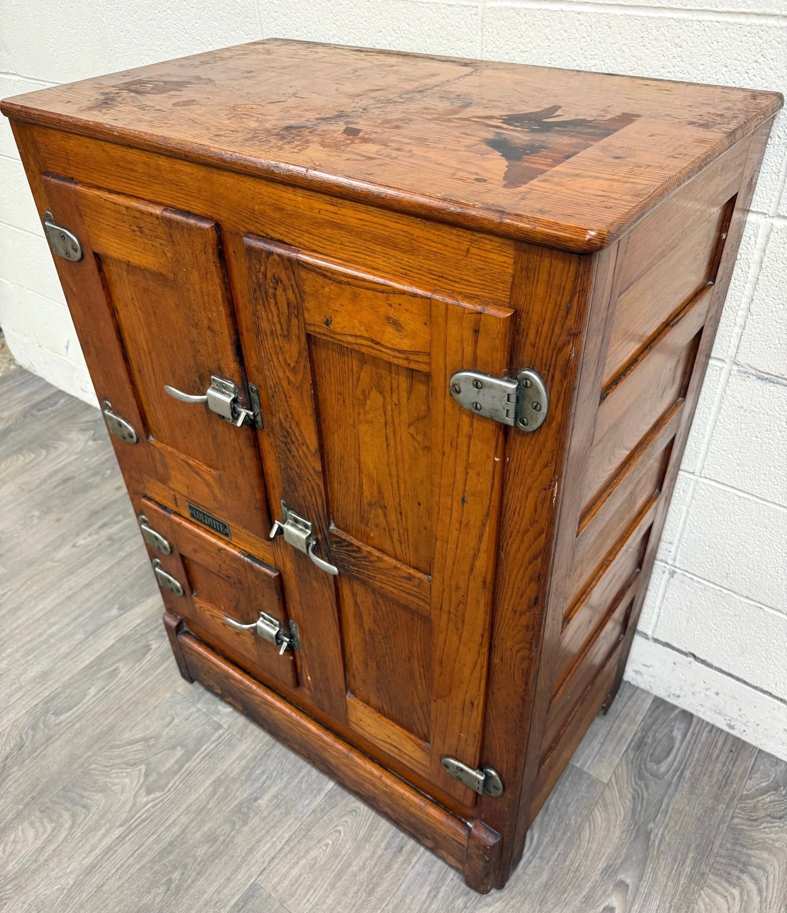Antique Coldtite Oak Ice Box