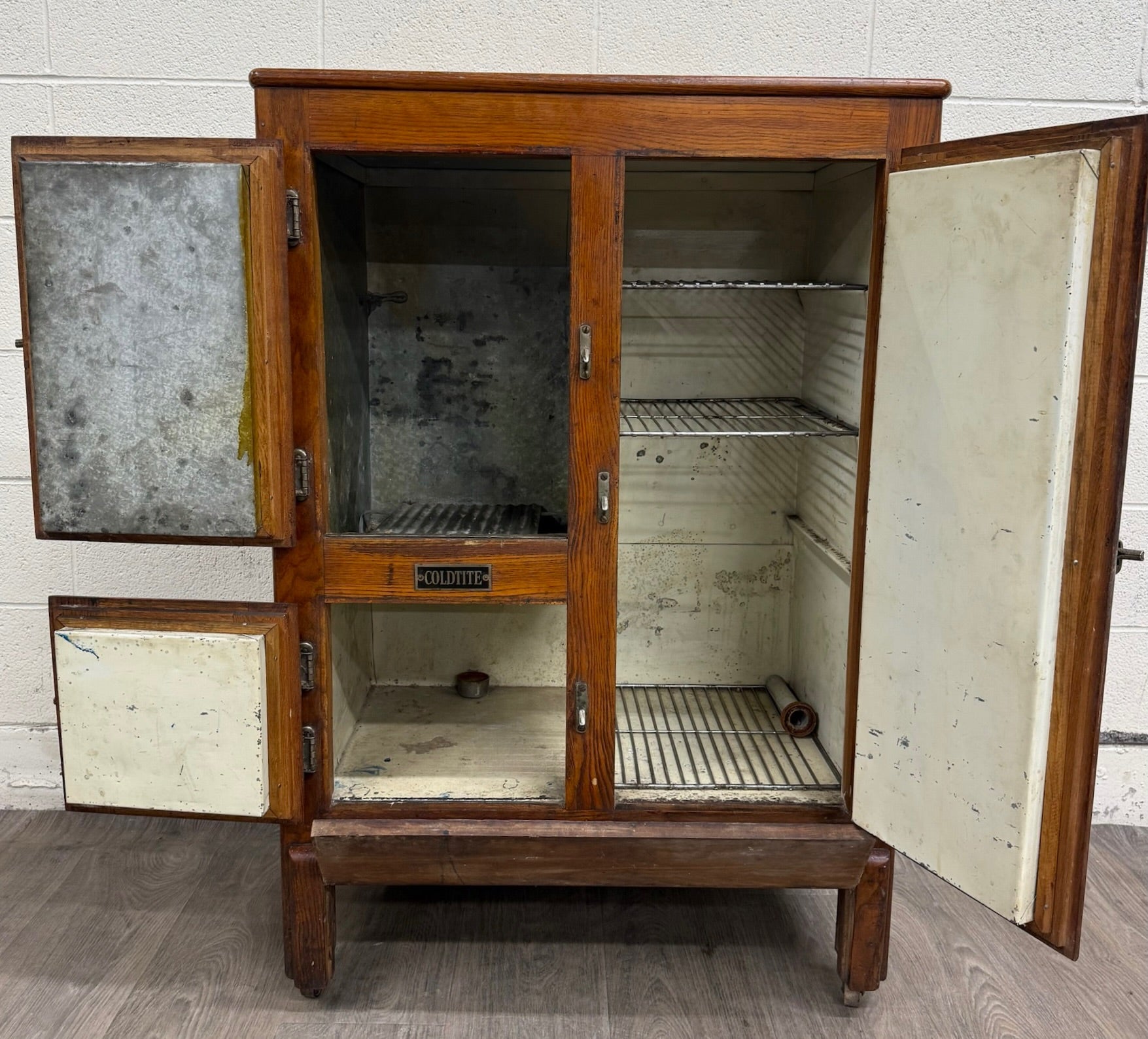 Antique Coldtite Oak Ice Box