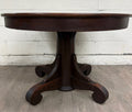 Antique American Empire Style Scroll Foot Pedestal Dining Table Breakfast Table