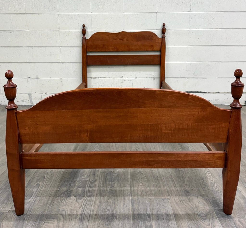 Vintage Twin Size Federal Style Empire Style American Tiger Maple Bed