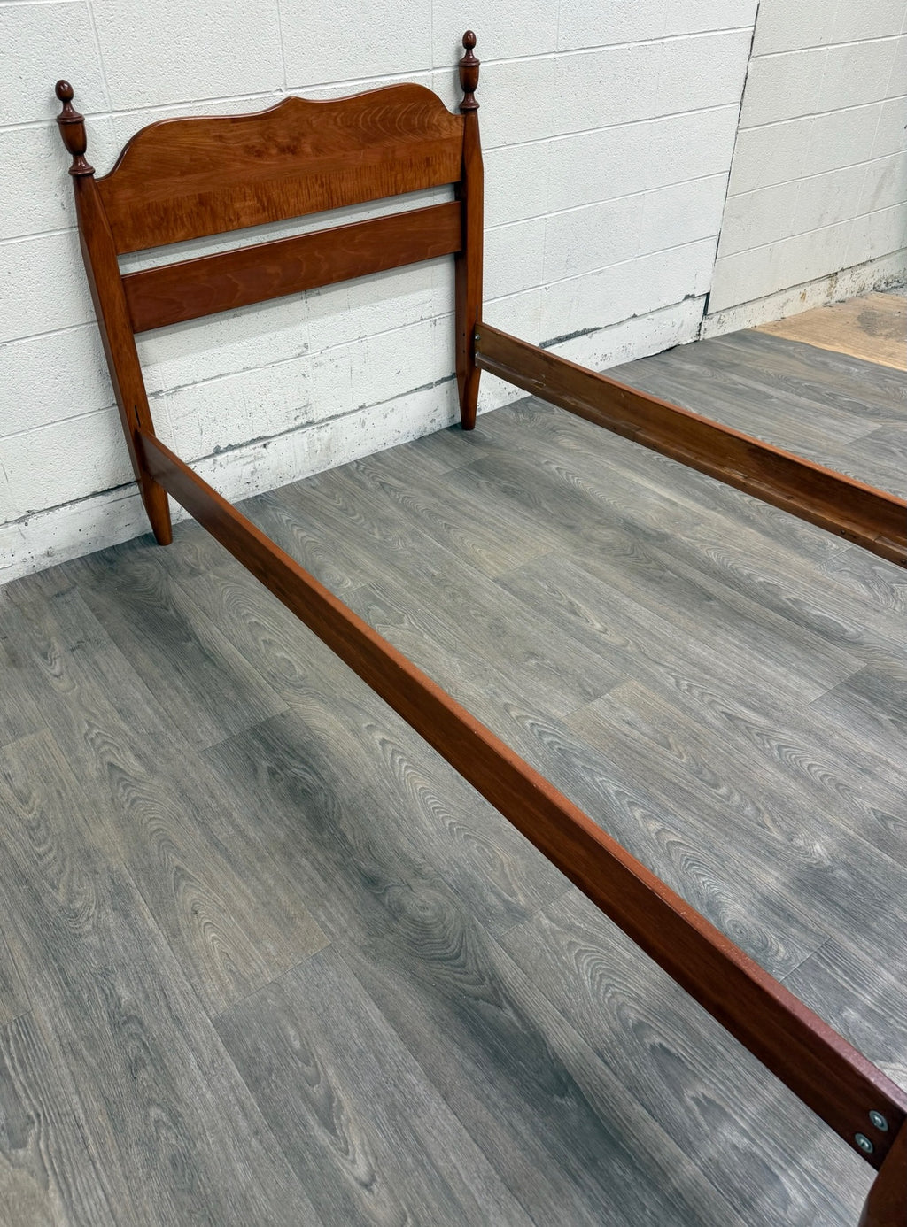 Vintage Twin Size Federal Style Empire Style American Tiger Maple Bed