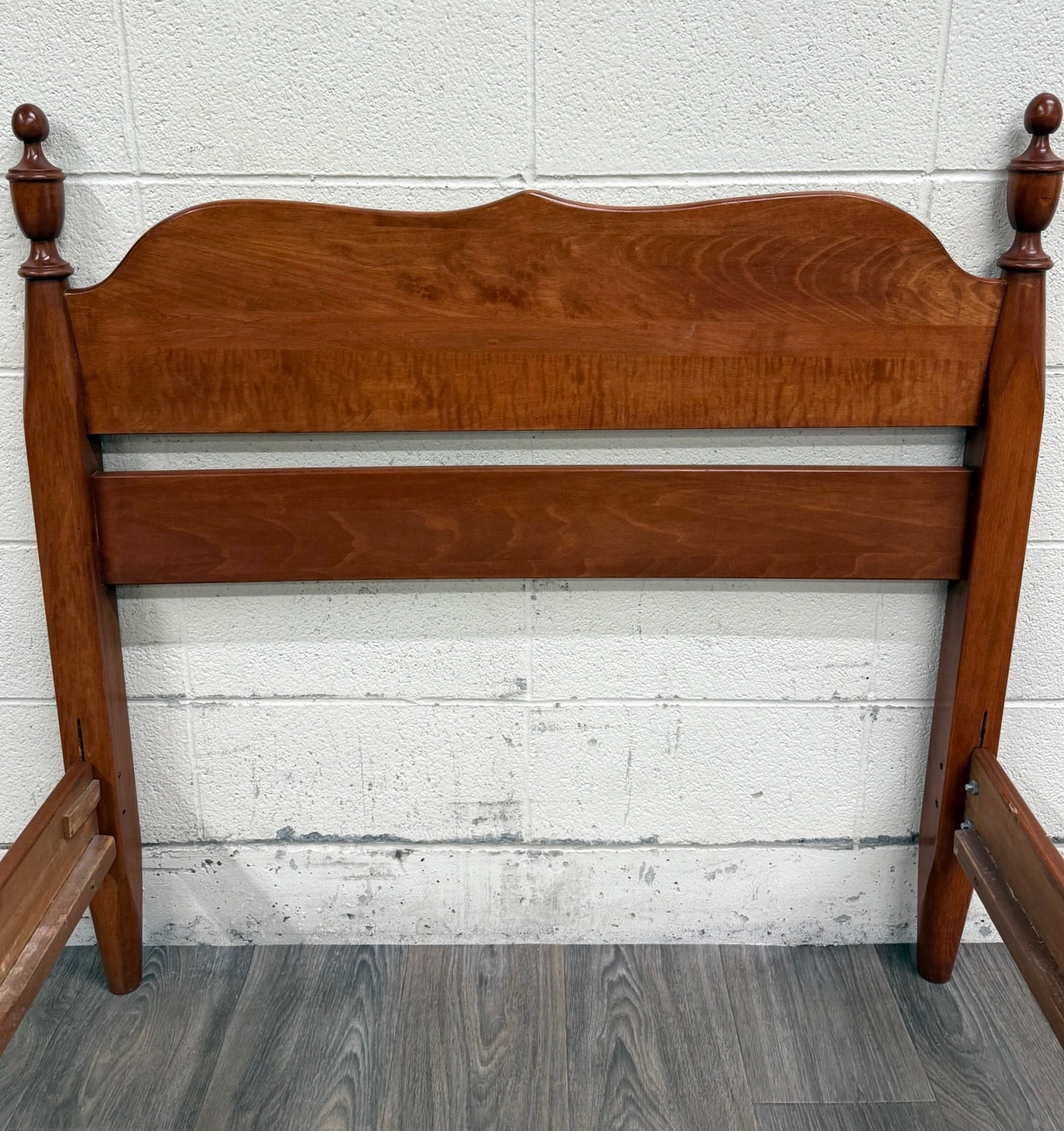 Vintage Twin Size Federal Style Empire Style American Tiger Maple Bed