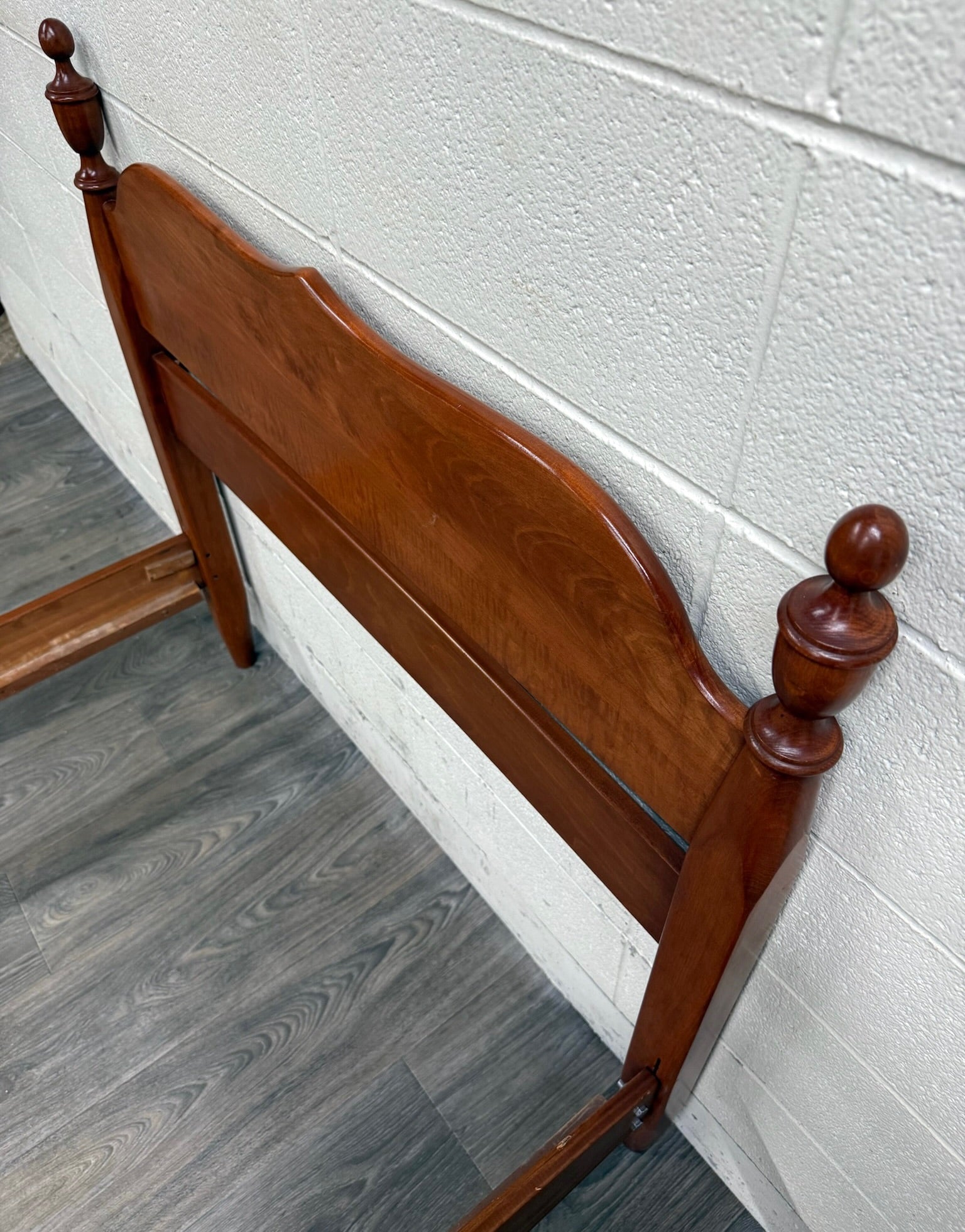Vintage Twin Size Federal Style Empire Style American Tiger Maple Bed