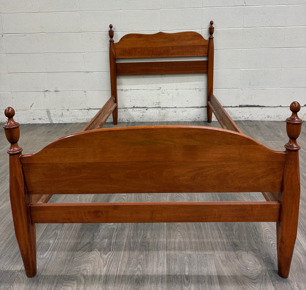 Vintage Twin Size Federal Style Empire Style American Tiger Maple Bed
