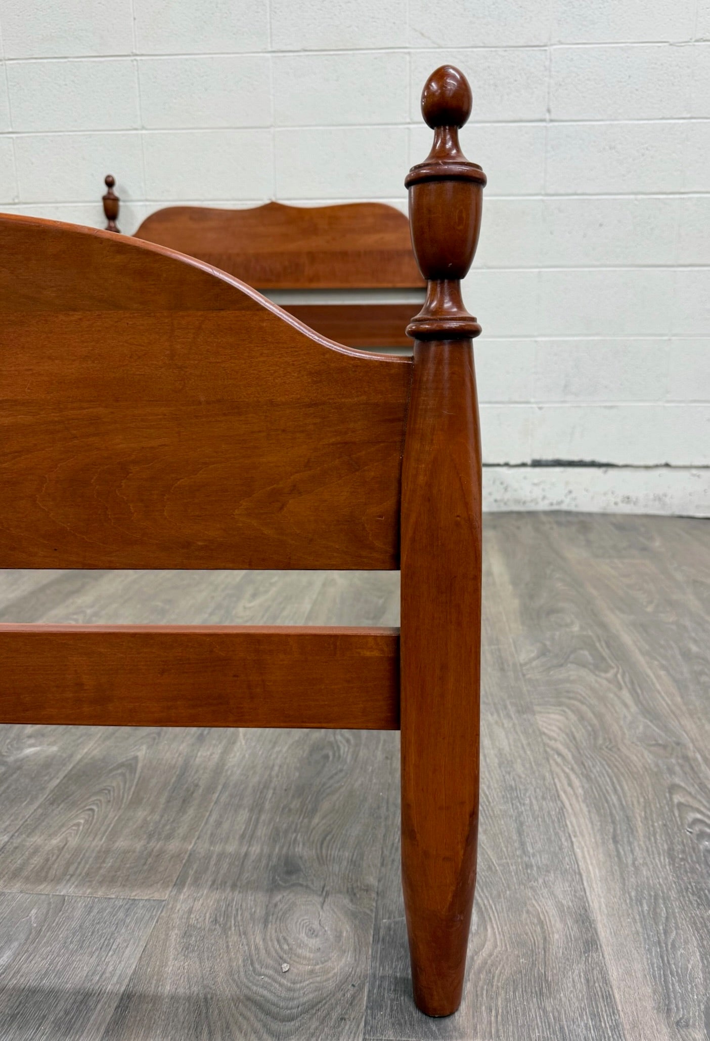 Vintage Twin Size Federal Style Empire Style American Tiger Maple Bed