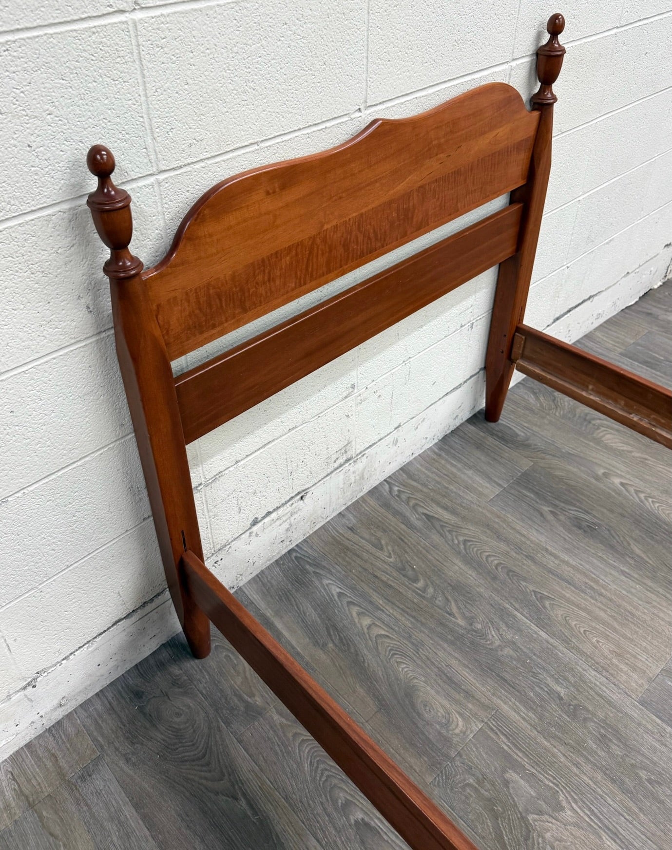 Vintage Twin Size Federal Style Empire Style American Tiger Maple Bed