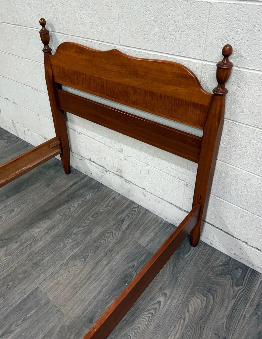Vintage Twin Size Federal Style Empire Style American Tiger Maple Bed