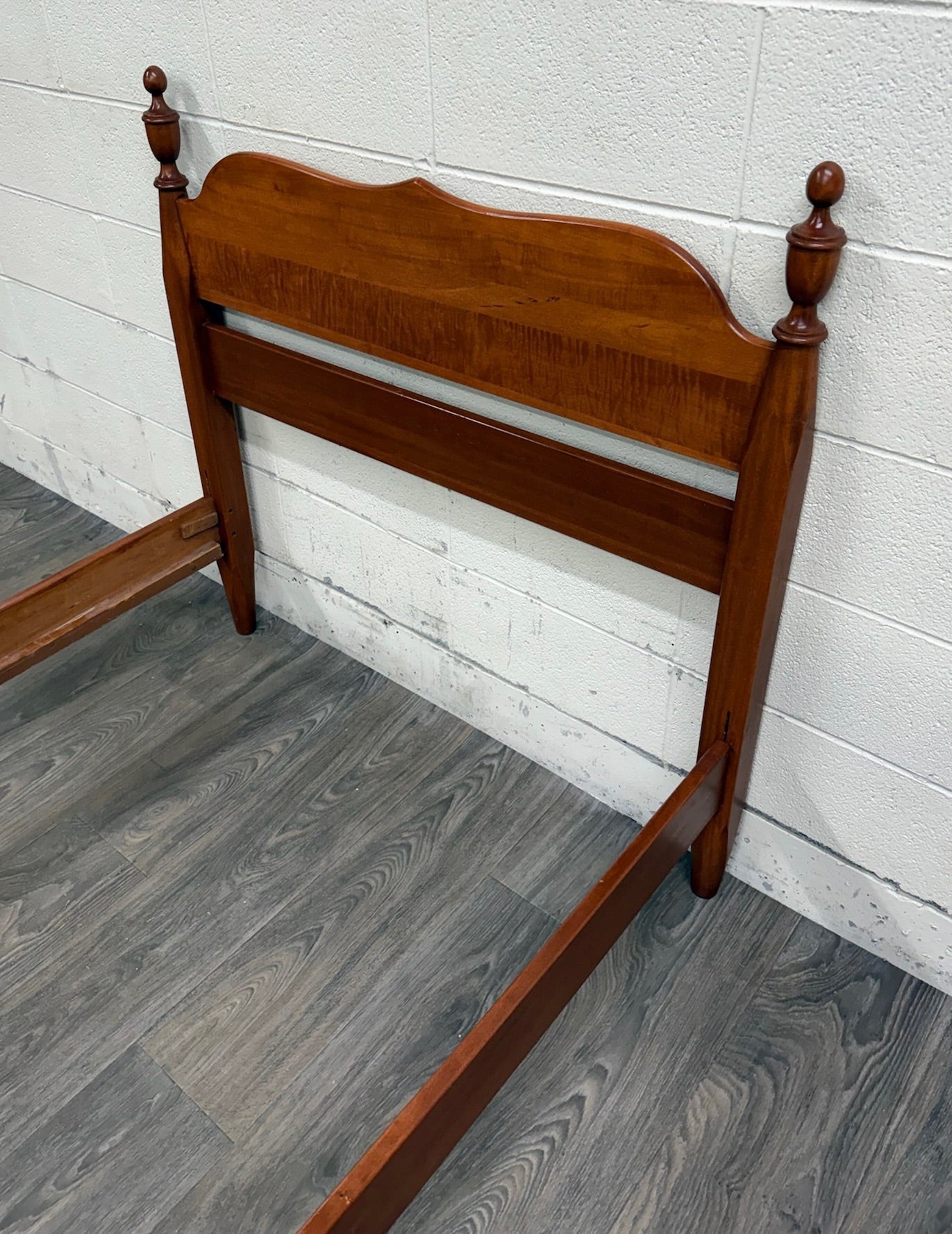 Vintage Twin Size Federal Style Empire Style American Tiger Maple Bed