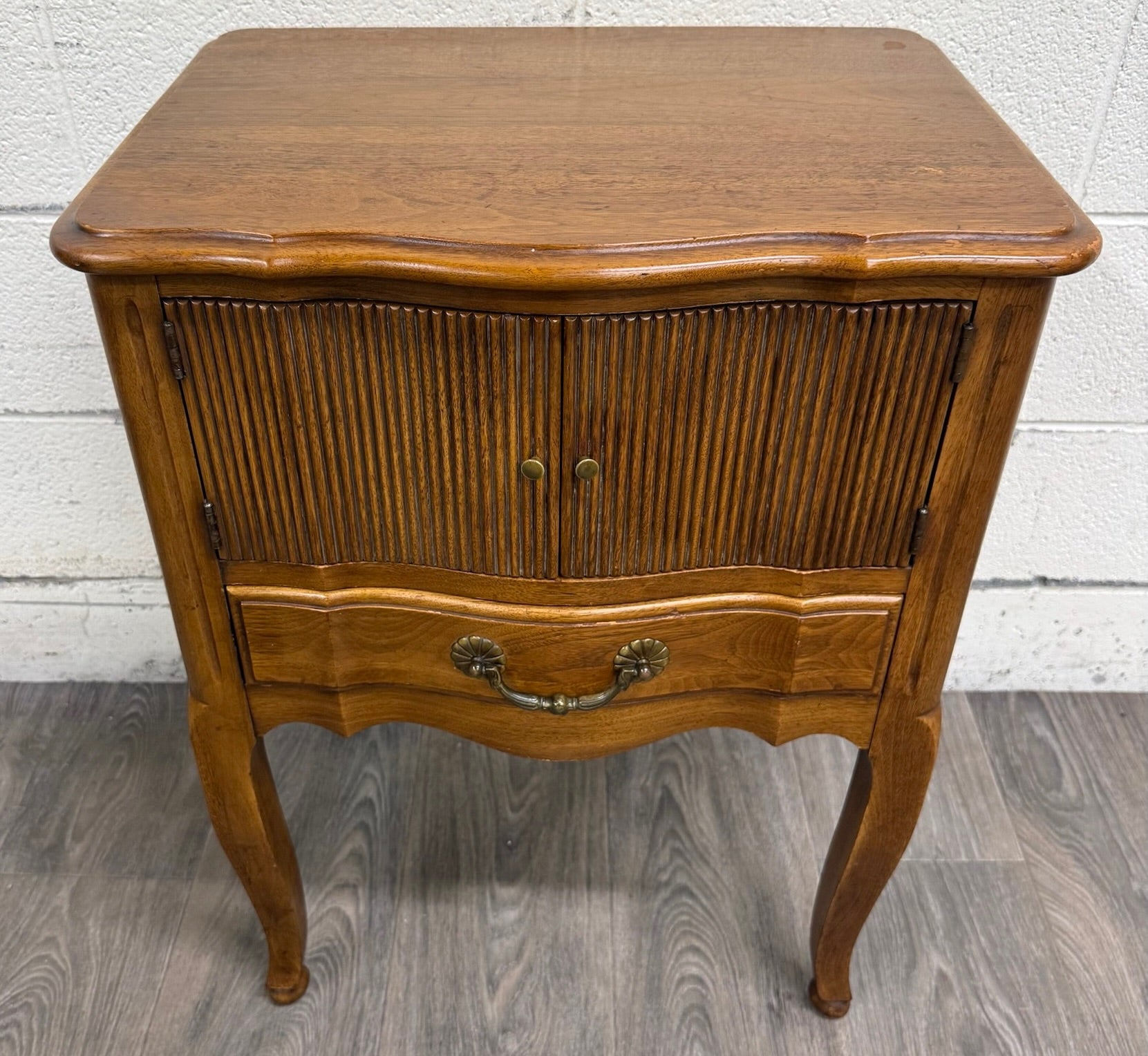 Vintage Davis Cabinet Company French Country Oak Nightstand Side Table